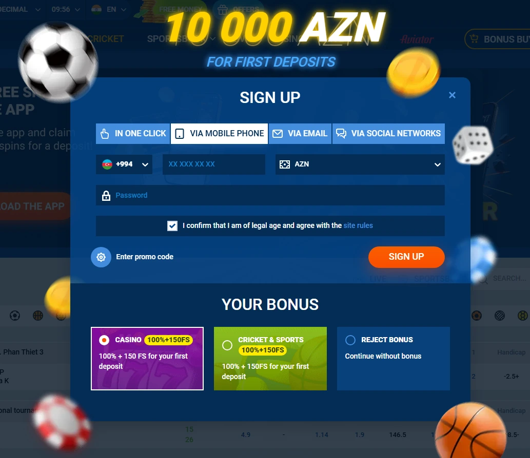 Mostbet qeydiyyat — +994 telefon nömrəsi ilə hesab yaratmaq